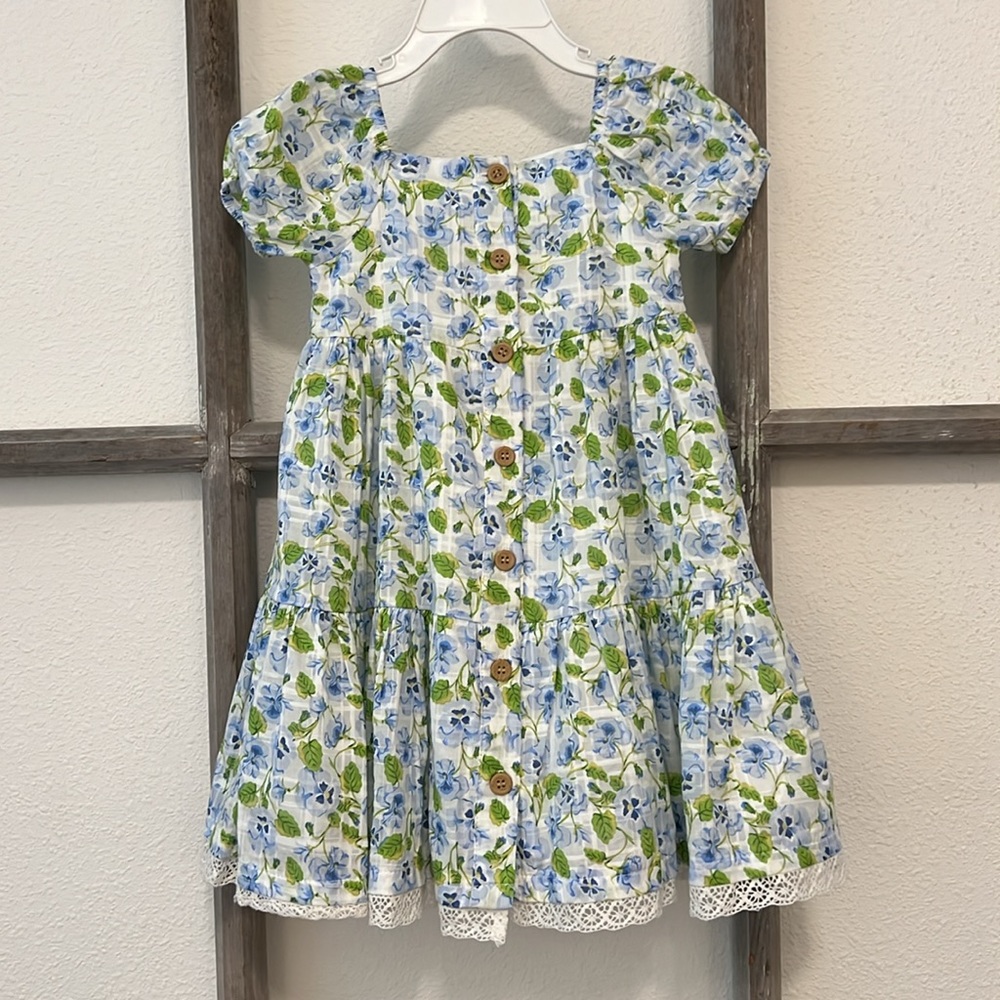 Joie Girls Blue Pansy Dress ( size 2T )